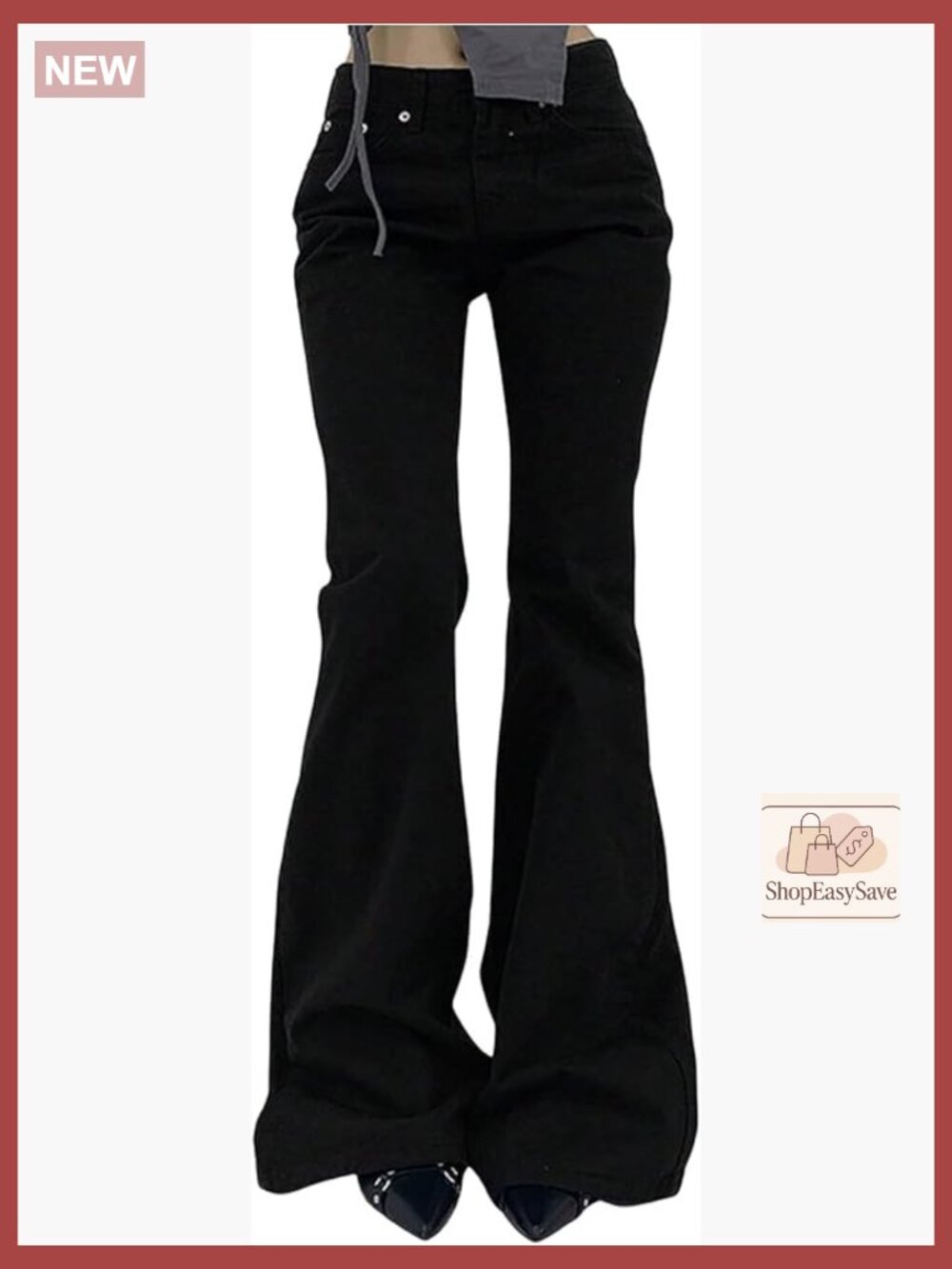 Low Rise Flare Leg Stretchy Denim Pants Y2K Bell Bottom Jeans